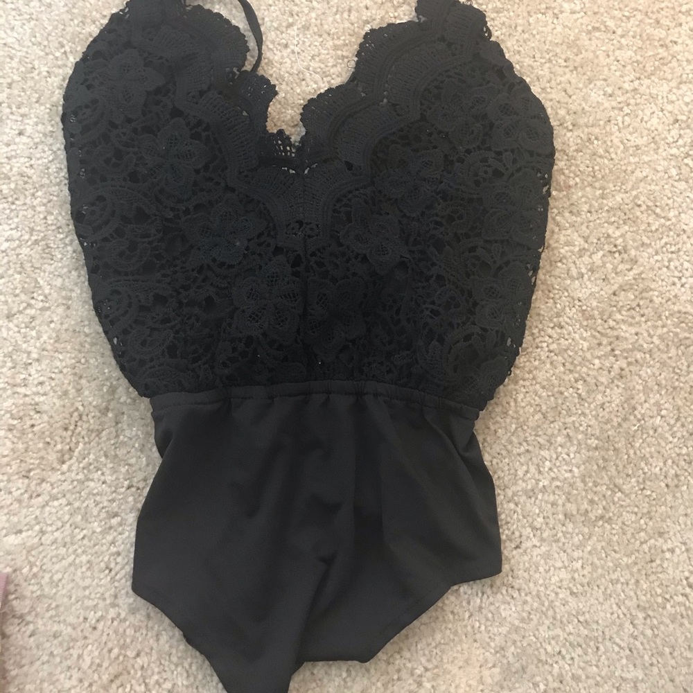 Black Lace Romper